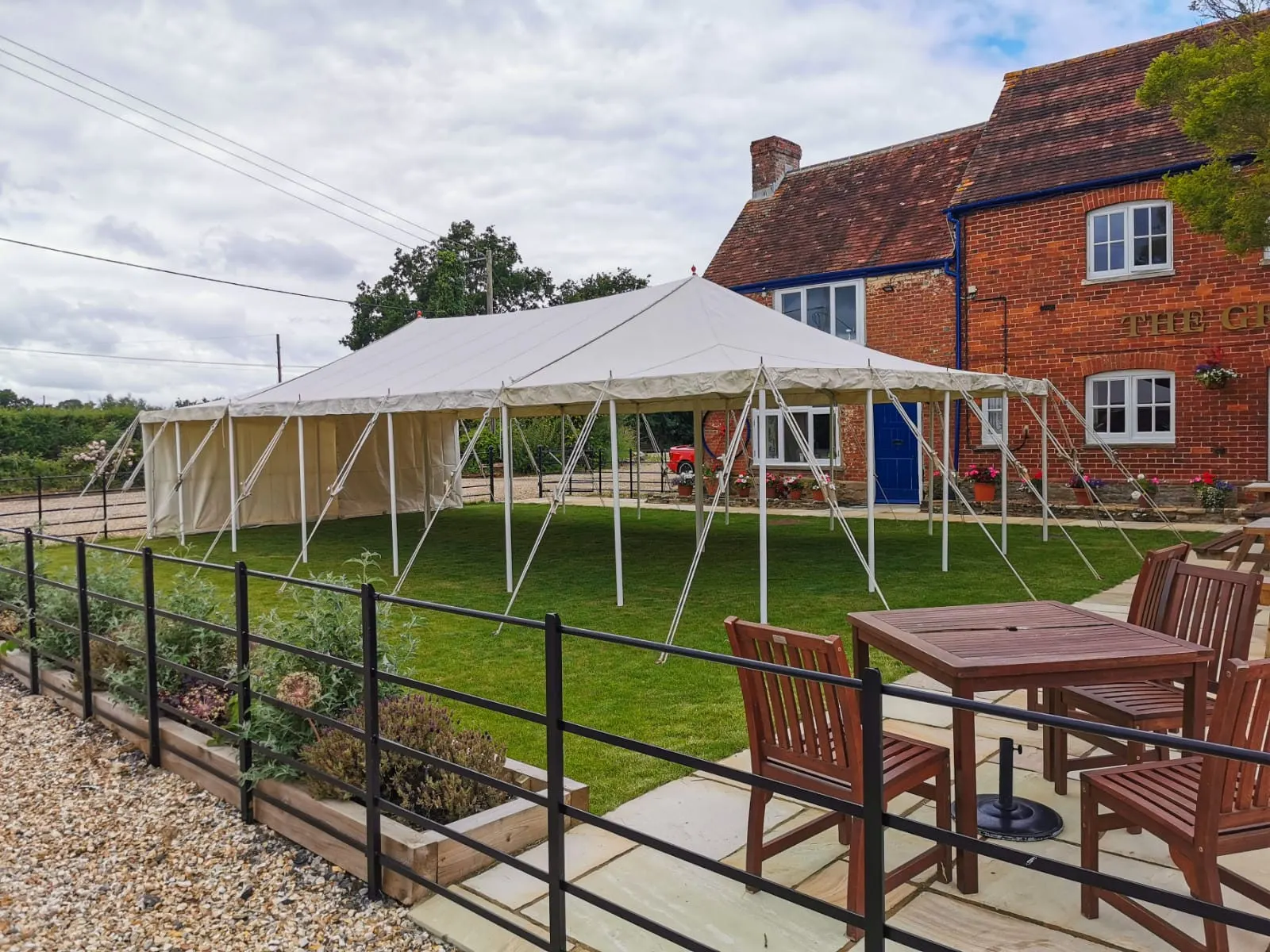 Marquee in a pub garden